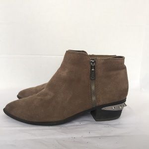 Sam Edelman  Holt Taupe Suede Studded Spiked Heel Boot - Size 9.5M Western